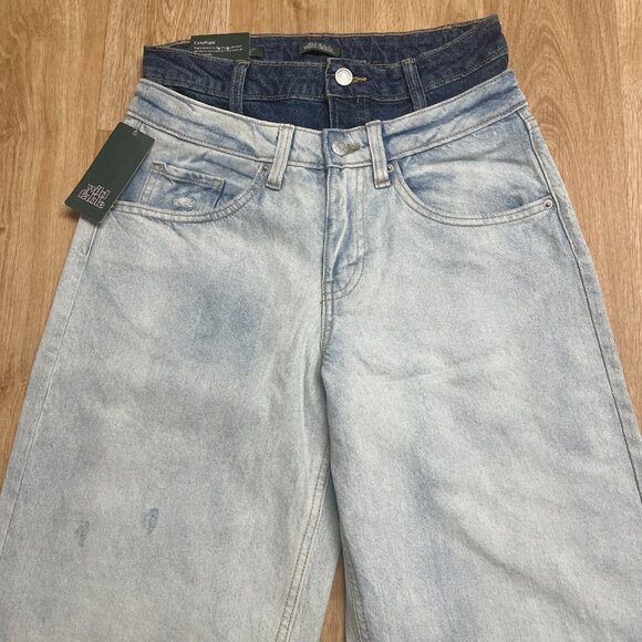 WILD FABLE JEANS 90'S RELAXED STRAIGHT DETACH WAIST LIGHT WASH MID RISE BLUE - Picture 7 of 13